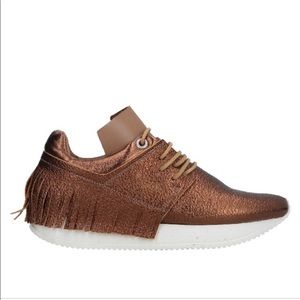 *SOLD* Esseutesse Copper Leather Fringe Sneaker